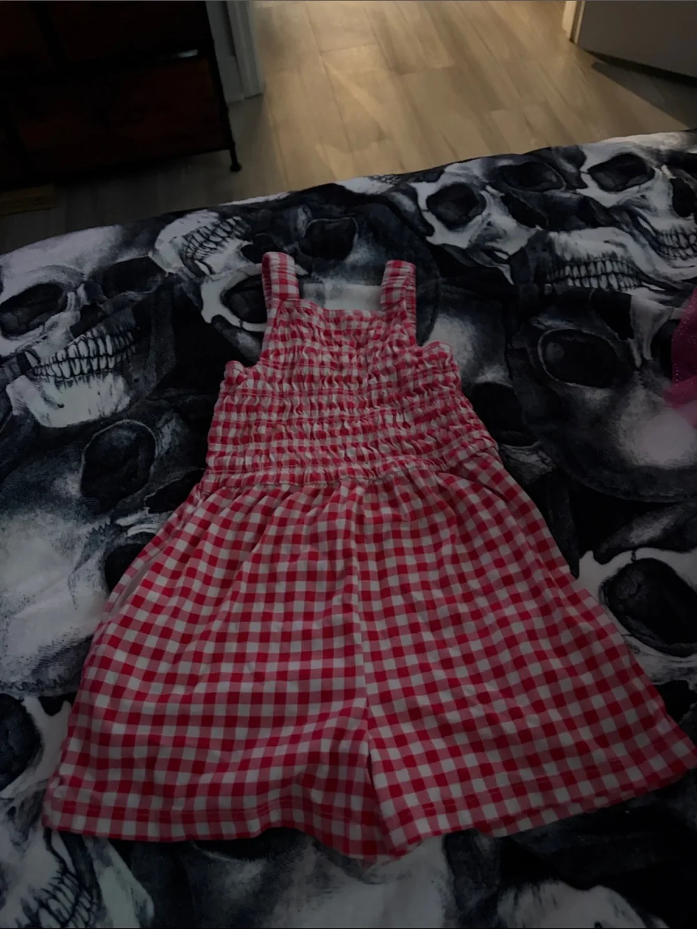 Old Navy Red Gingham Smocked Romper for Kids